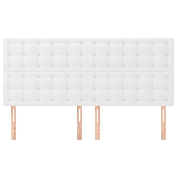 Cabeceros 4 unidades de cuero sintético blanco 80x5x78/88 cm M 3