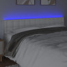 Cabecero con LED cuero sintético blanco 160x5x78/88 cm 3