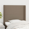 Cabecero con orejas de tela gris taupe 93x16x118/128 cm 1