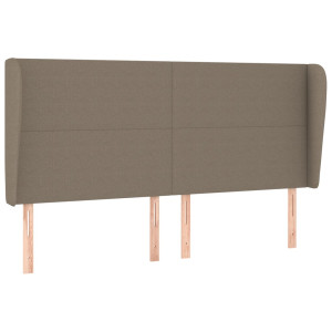Cabeceira cama abas tecido 183x23x118/128 cm cinza-acastanhado H