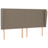 Cabecero con orejas de tela gris taupe 183x23x118/128 cm 2