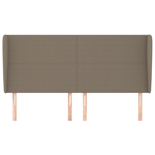 Cabecero con orejas de tela gris taupe 183x23x118/128 cm M 3