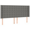 Cabeceira cama c/ abas tecido 183x16x118/128 cm cinzento-escuro 2