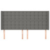 Cabeceira cama c/ abas tecido 183x16x118/128 cm cinzento-escuro 3