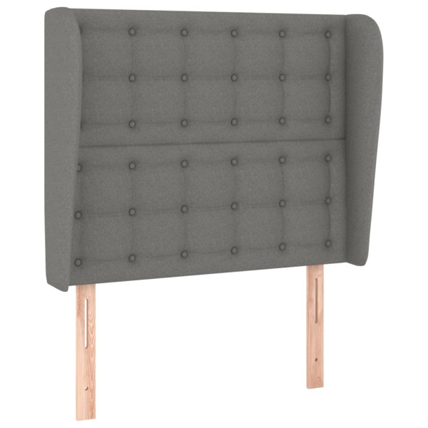 Cabecero con orejas de tela gris oscuro 93x23x118/128 cm M 2