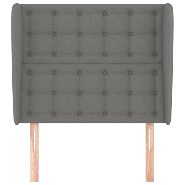 Cabecero con orejas de tela gris oscuro 93x23x118/128 cm M 3