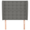 Cabeceira cama c/ abas tecido 93x23x118/128 cm cinzento-escuro 3