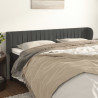 Cabeceira de cama c/ abas veludo 163x23x78/88cm cinzento-escuro 1