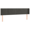 Cabecero con LED de terciopelo gris oscuro 163x16x78/88 cm 3