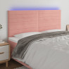Cabecero con luces LED terciopelo rosa 180x5x118/128 cm 1