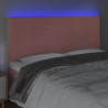 Cabeceira de cama c/ luzes LED veludo 180x5x118/128 cm rosa 3