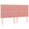 Cabecero con luces LED terciopelo rosa 180x5x118/128 cm 4