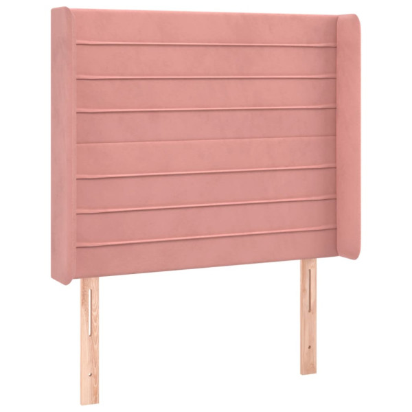 Cabecero con LED de terciopelo rosa 93x16x118/128 cm M 3