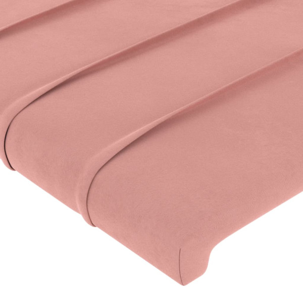 Cabecero con LED de terciopelo rosa 93x16x118/128 cm M 5