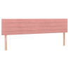 Cabecero con LED de terciopelo rosa 180x5x78/88 cm 4