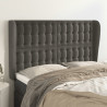 Cabeceira cama c/ abas veludo 147x23x118/128 cm cinzento-escuro 1