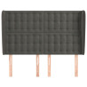 Cabeceira cama c/ abas veludo 147x23x118/128 cm cinzento-escuro 3
