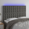 Cabecero con luces LED terciopelo gris oscuro 144x5x118/128 cm 1