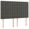Cabecero con luces LED terciopelo gris oscuro 144x5x118/128 cm 4