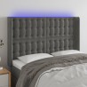 Cabecero con LED de terciopelo gris oscuro 147x16x118/128 cm 1