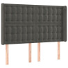 Cabecero con LED de terciopelo gris oscuro 147x16x118/128 cm 3