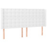 Cabecero con orejas de cuero sintético blanco 163x16x118/128 cm 2