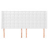 Cabecero con orejas de cuero sintético blanco 163x16x118/128 cm 3