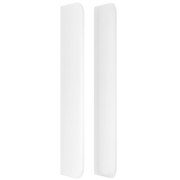 Cabecero con orejas de cuero sintético blanco 163x16x118/128 cm M 4