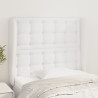 Cabeceira cama c/ abas couro artificial 83x23x118/128 cm branco 1