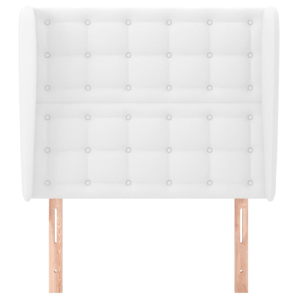 Cabecero con orejas de cuero sintético blanco 83x23x118/128 cm M 3