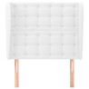 Cabecero con orejas de cuero sintético blanco 83x23x118/128 cm 3