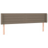 Cabecero de tela gris taupe 163x16x78/88 cm 2
