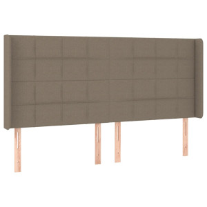 Cabeceira cama abas tecido 163x16x118/128 cm cinza-acastanhado H