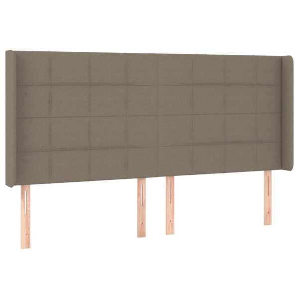 Cabeceira cama abas tecido 163x16x118/128 cm cinza-acastanhado M 2