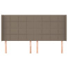 Cabecero con orejas de tela gris taupe 163x16x118/128 cm 3
