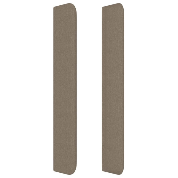 Cabecero con orejas de tela gris taupe 163x16x118/128 cm M 4
