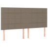Cabeceiras cama 4 pcs 80x5x78/88 cm tecido cinzento-acastanhado 2