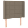 Cabeceira cama c/ LED tecido 83x16x118/128 cm cinza-acastanhado 3