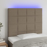 Cabecero con luces LED tela gris taupe 80x5x118/128 cm 1