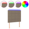 Cabecero con luces LED tela gris taupe 80x5x118/128 cm 2
