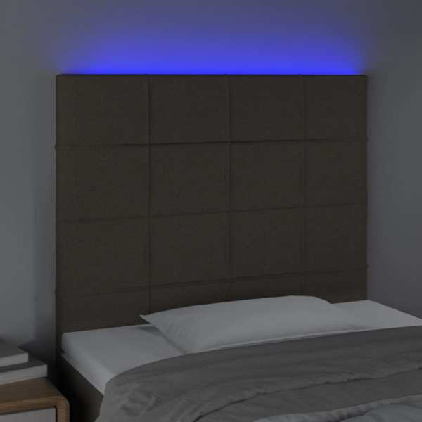 Cabecero con luces LED tela gris taupe 80x5x118/128 cm M 3