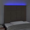 Cabecero con luces LED tela gris taupe 80x5x118/128 cm 3