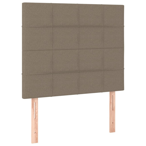 Cabeceira cama c/ LED tecido 80x5x118/128 cm cinza-acastanhado M 4