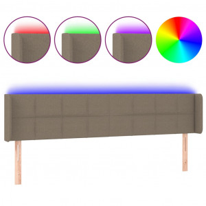 Cabeceira de cama c/ luzes LED 163x16x78/88cm cinza-acastanhado H