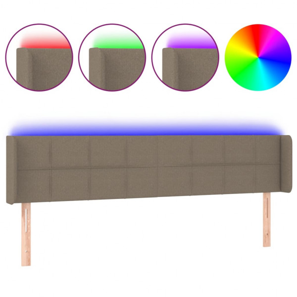 Cabeceira de cama c/ luzes LED 163x16x78/88cm cinza-acastanhado M 2