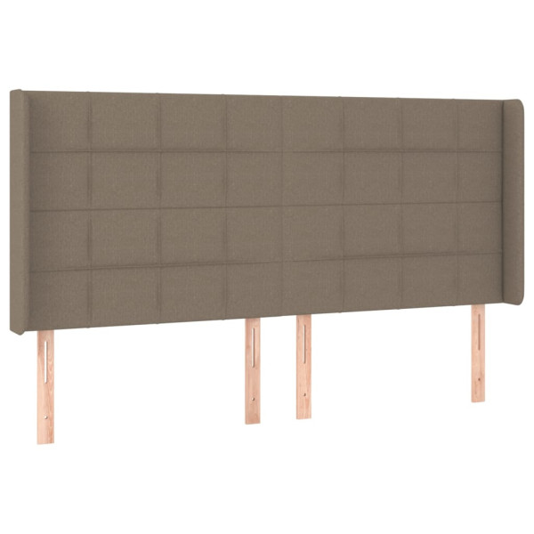 Cabecero con LED de tela gris taupe 163x16x118/128 cm M 3