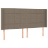 Cabeceira cama c/ LED tecido 163x16x118/128cm cinza-acastanhado 3