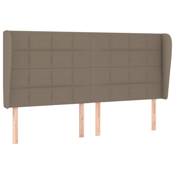 Cabecero con orejas de tela gris taupe 163x23x118/128 cm M 2