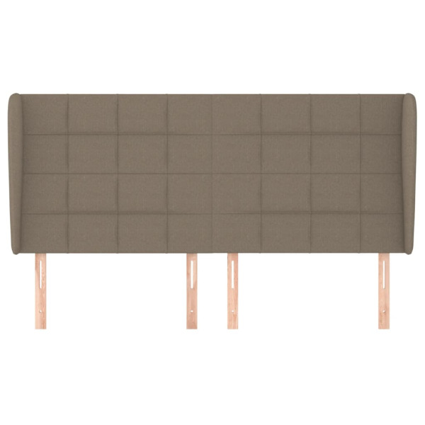 Cabecero con orejas de tela gris taupe 163x23x118/128 cm M 3