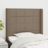 Cabecero con orejas de tela gris taupe 83x16x118/128 cm 1